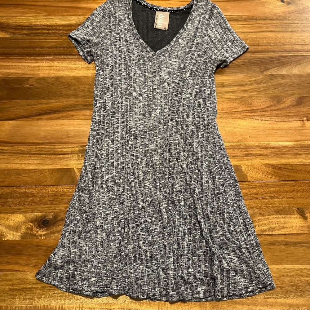 ANTHROPOLOGIE DOLAN Gray Knit Swing Dress